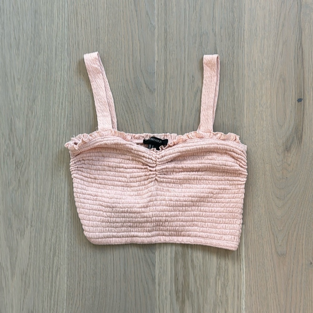 Forever 21 Light Pink Cropped Tank Small